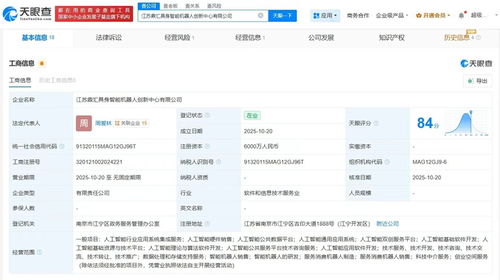 埃斯頓等企業聯手成立鼎匯具身智能機器人創新中心，注冊資本達6000萬，聚焦軟件開發