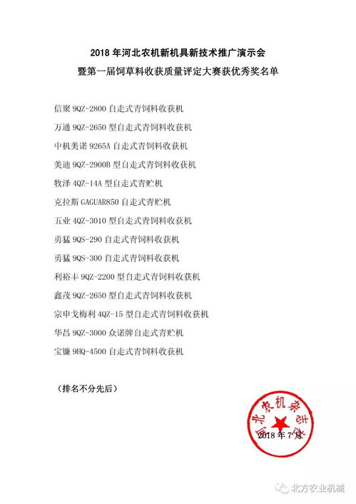 2018年河北農(nóng)機新機具新技術(shù)推廣演示會暨第一屆飼草料收獲質(zhì)量評定大賽圓滿落幕